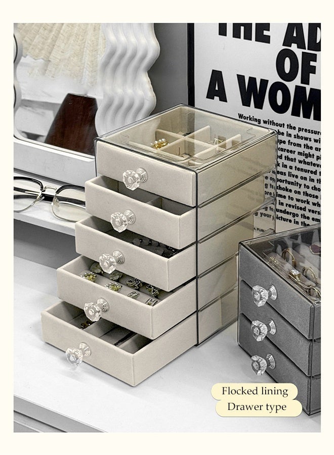 DUNISO Jewelry Box,5 Layers Jewelry Organizer,Portable Jewellery Holder,Jewelry Tray Storage Case,Durable and Sturdy, Dustproof，for Necklaces, Rings, Earrings, Bracelets，13*13*18.8cm ﻿ - Image 3