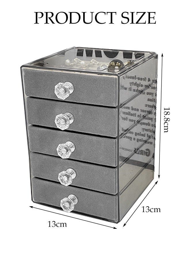 DUNISO Jewelry Box,5 Layers Jewelry Organizer,Portable Jewellery Holder,Jewelry Tray Storage Case,Durable and Sturdy, Dustproof，for Necklaces, Rings, Earrings, Bracelets，13*13*18.8cm ﻿ - Image 2