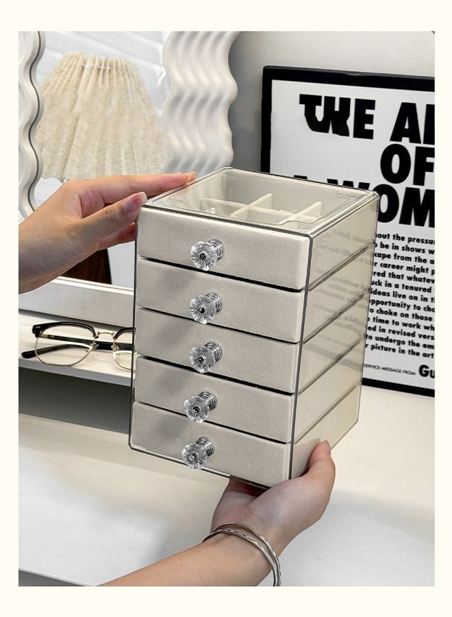 DUNISO Jewelry Box,5 Layers Jewelry Organizer,Portable Jewellery Holder,Jewelry Tray Storage Case,Durable and Sturdy, Dustproof，for Necklaces, Rings, Earrings, Bracelets，13*13*18.8cm ﻿ - Image 4