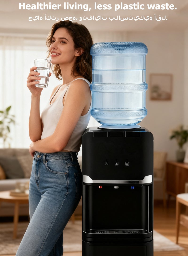 WEMART Water Dispenser,Electric Hot and cold bottom load water dispenser with Stainless Steel Tank Black - Image 2