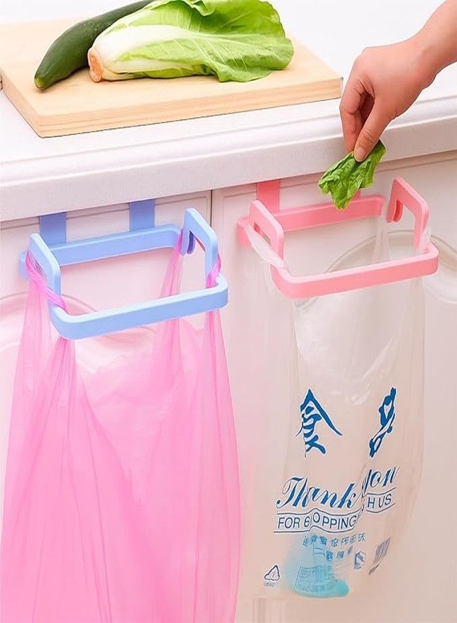 A4ARRIYAN Garbage Bag Hanger for Kitchen, Plastic Waste Bag Holder and Towel Rack, Blue and Green, Pack of 2, Space-Saving Organizer for Kitchen and Bathroom - Image 1
