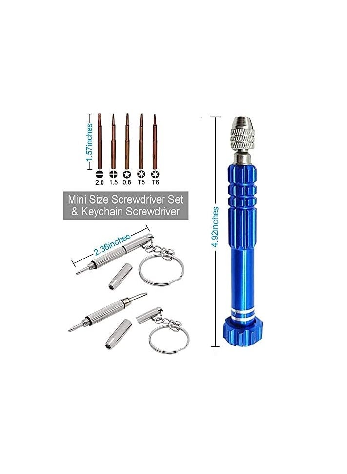 Excefore Precision Screwdriver Set, 5-in-1 Multifunctional Micro Screw Driver(torxT5/T6,+1.5,-2.0,star0.8)  3-in-1 Mini Keychain for Watch,Phone, Eyeglasses, Electronics Repair - Image 3