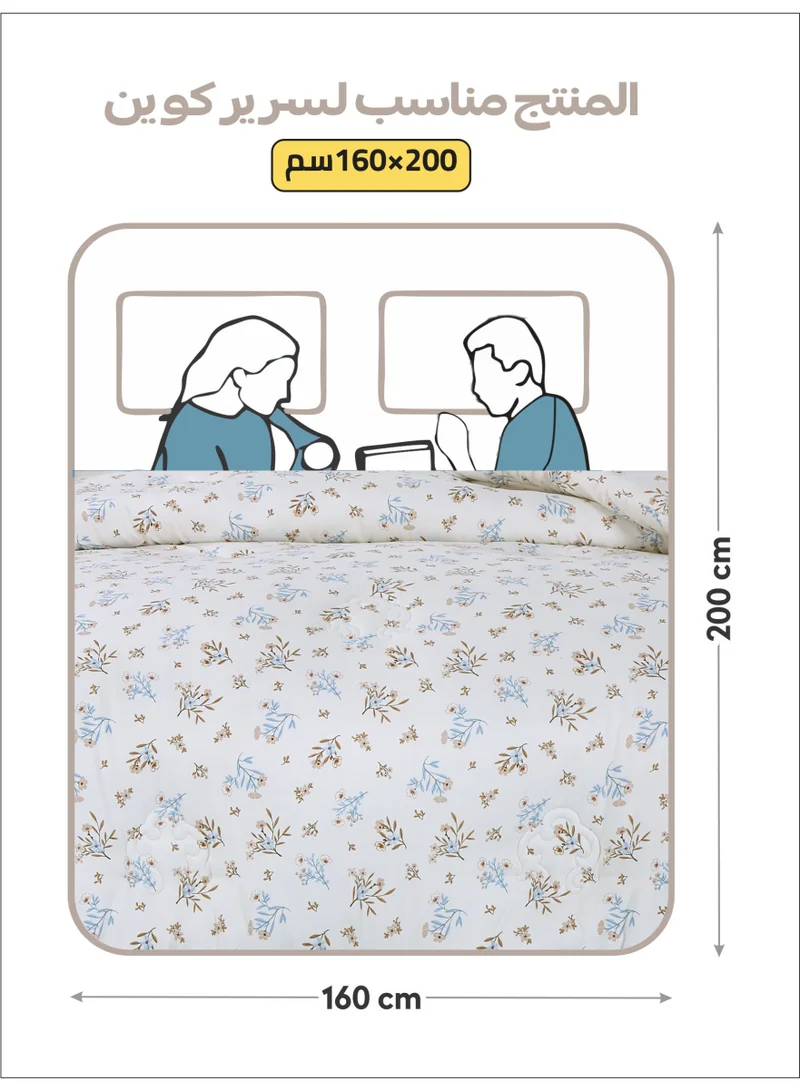 Donetella Bedding Comforter Set Queen Size, 4-Pcs Bed Set Fits 160x200 Cms -Printed Bedding Set-All Season- Brushed Microfiber (طقم مفرش سرير فندقي)