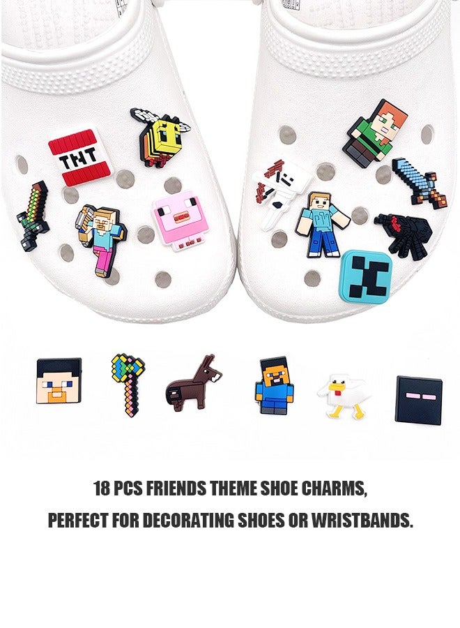 Shoe Decoration Charms, 18 Pcs Assorted Different Shoe Charm for Shoes Sandals Buckle Party Birthday Gift Charms Bracelet Wristband Decorations for Adult Men Women Kids - Image 3