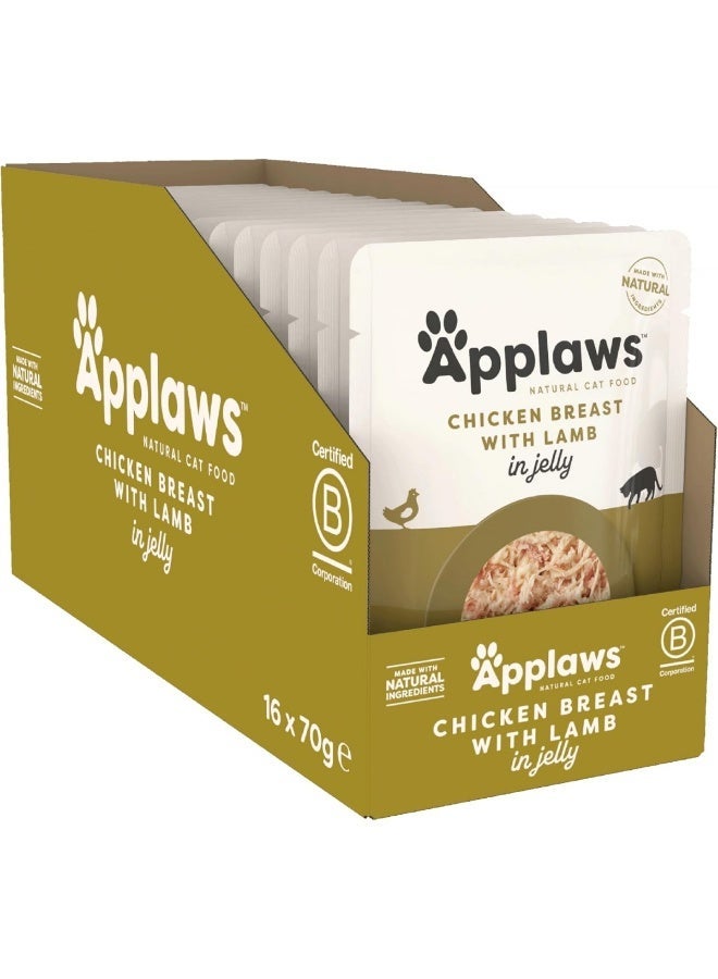 Applaws Chicken with Lamb in Jelly Adult Wet Cat Food 70g X 16 Pouch In 1 Box