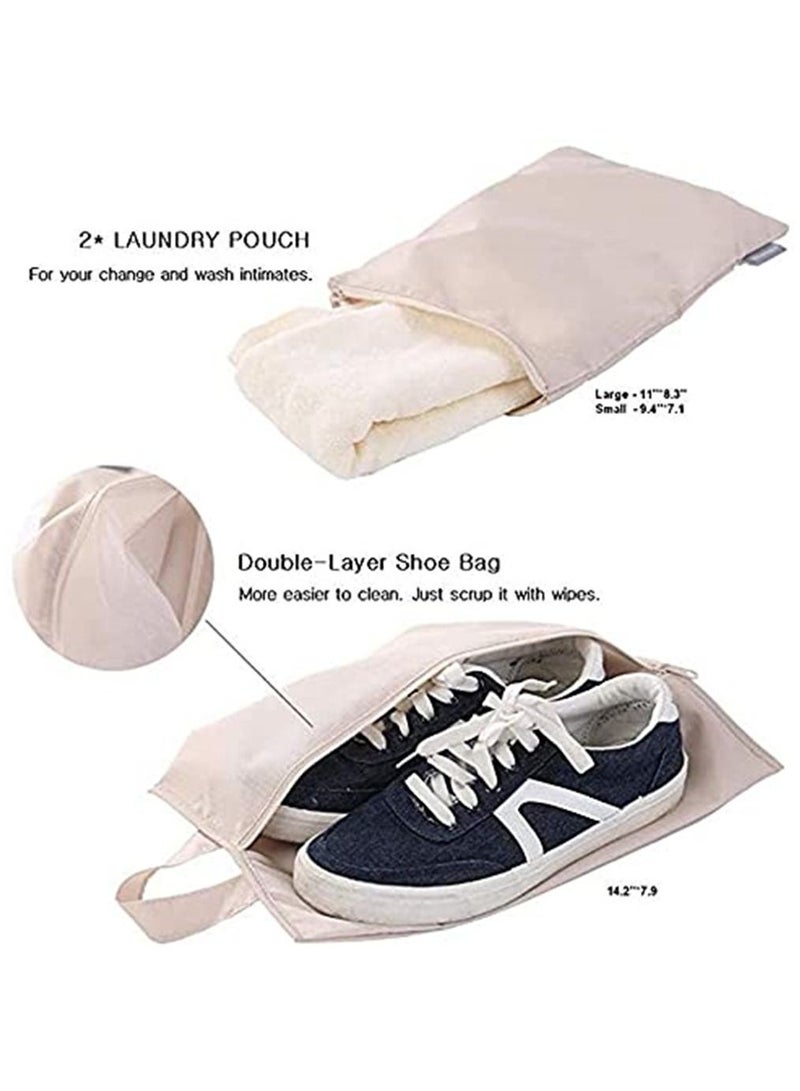 حقيبة سفر مدير محفظة 7 قطعة حقيبة حزمة عدة تخزين حقيبة محمولة مدير الملابس والأحذية أنيق حقيبة السفر مدير تخزين حقيبة - Image 4