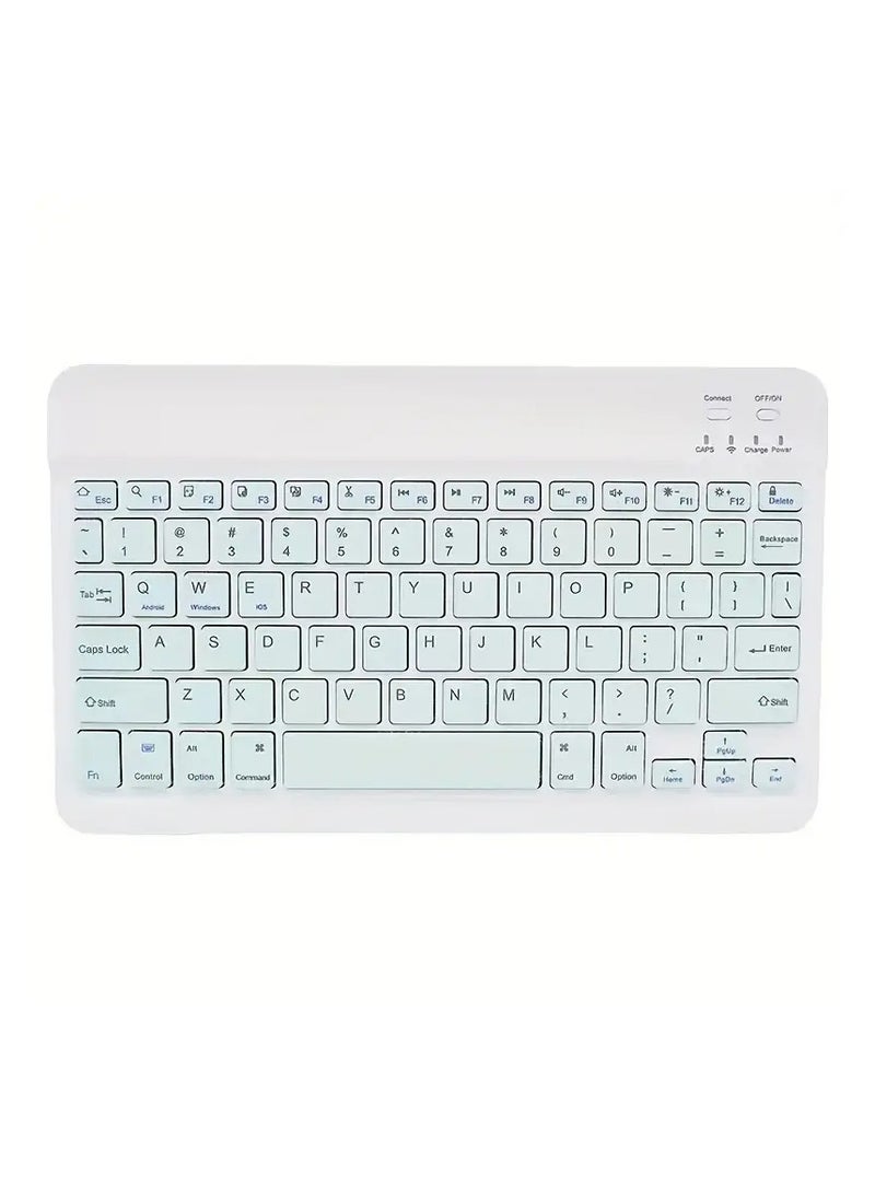 Generic A Wireless Keyboard For Mobile Phones Tablets And Laptops Its Features Are A Rechargeable Keyboard Pairing Is Via Bluetooth Connection And The Working Distance Between The Computer And The Keyboard Is Up To 10 Meters The Keyboard Buttons Have English Letters Only And If You Want To Add Letters In Another Language You Can Buy Stickers The Letters Of The Language You Want And Paste Them On The Keyboard Buttons (Not Included With The Keyboard Stickers for Arabic Russian Korean Or Other Letters Are Sold Separately) The Color Of The Keyboard Is Light Pistachio Green And Its Size Is 25*15 CM  - Image 1