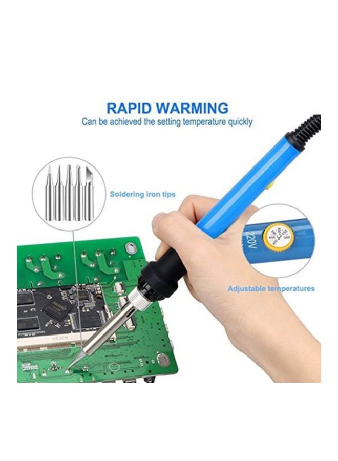 NIBEMINENT 14-Piece Soldering Iron Welding Tool Kit Black/Blue/White - Image 3