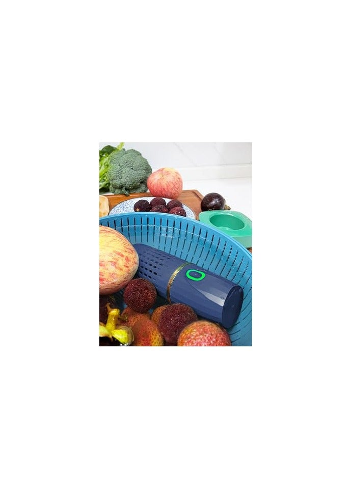 Reko Fruit and Vegetable Washing Machine,Portable Ultrasonic Washing Cleaner,USB Wireless Food Purifier,Capsule Shape Fruit & Vegetable Cleaner Machine - Image 2