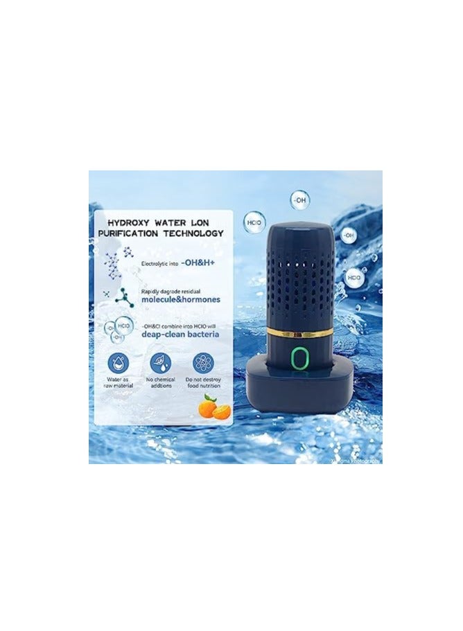 Reko Fruit and Vegetable Washing Machine,Portable Ultrasonic Washing Cleaner,USB Wireless Food Purifier,Capsule Shape Fruit & Vegetable Cleaner Machine - Image 3