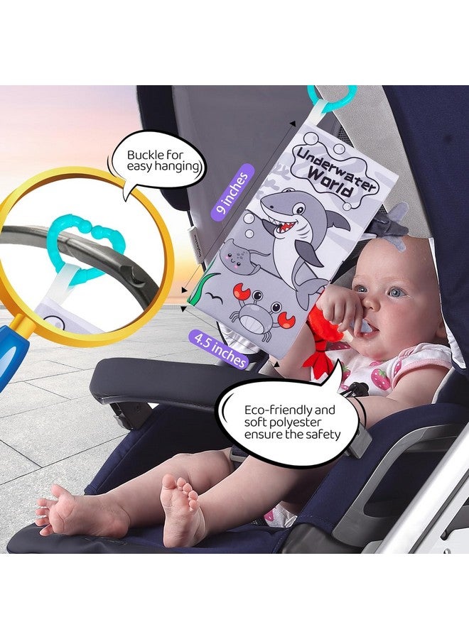 KolorFish Cloth Book Touch And Feel Crinkle Tail Book For Infant Babies 0-3-6-9-12-18 Months, Early Educational Preschool Learning Interactive Soft Toys (Pack Of 4) Large, Multicolor - Image 5