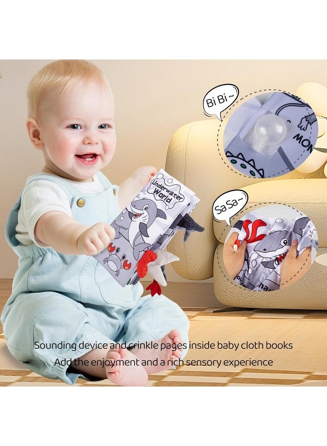 KolorFish Cloth Book Touch And Feel Crinkle Tail Book For Infant Babies 0-3-6-9-12-18 Months, Early Educational Preschool Learning Interactive Soft Toys (Pack Of 4) Large, Multicolor - Image 4