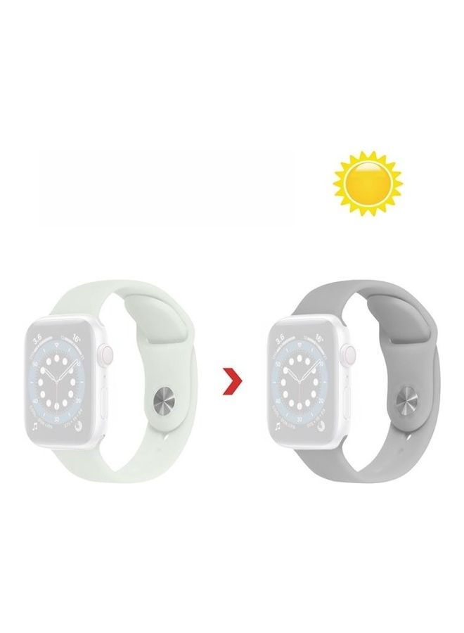 HuHa Ethnic Replacement Watchband for Apple Watch Series 1/2/3/4/5/6/7/SE 38/40/41mm Transparent Change Grey - Image 1