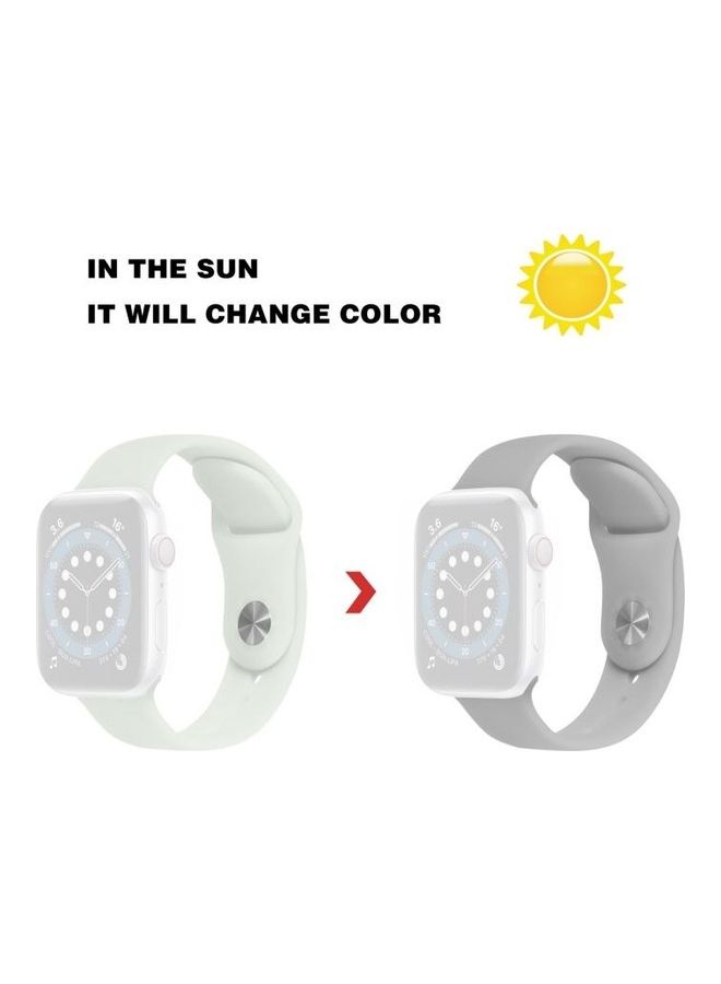 HuHa Ethnic Replacement Watchband for Apple Watch Series 1/2/3/4/5/6/7/SE 38/40/41mm Transparent Change Grey - Image 2