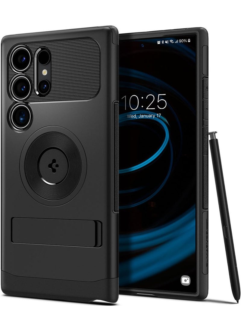 Spigen - Slim Armor MagFit for Samsung Galaxy S24 ULTRA case cover with Kickstand MagSafe compatible - Black - Image 1