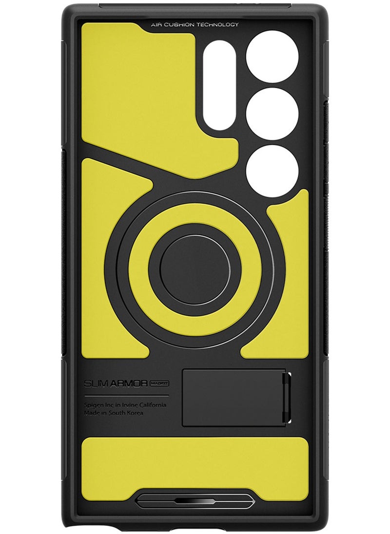 Spigen - Slim Armor MagFit for Samsung Galaxy S24 ULTRA case cover with Kickstand MagSafe compatible - Black - Image 1