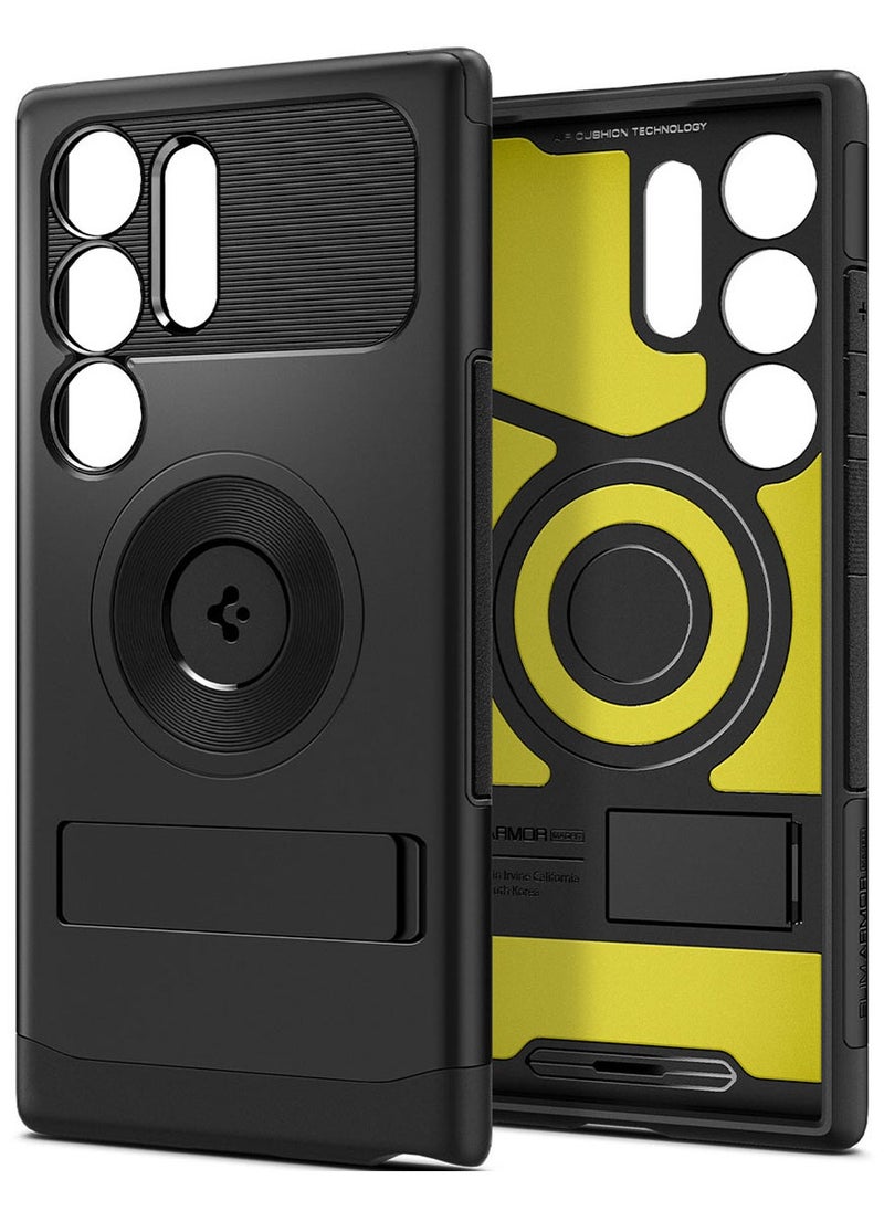 Spigen - Slim Armor MagFit for Samsung Galaxy S24 ULTRA case cover with Kickstand MagSafe compatible - Black - Image 1