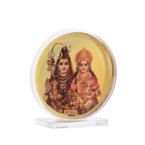 DHRUVS COLLECTION Gold Plated Shiv & Parvati Ji Idol 3D Acrylic Photo Frame Stand for Home Decor, Car Dashboard, Office Table, Pooja, Temple, Workplace, Housewarming Gift (8 x 5.5 Centimeters) - Image 2