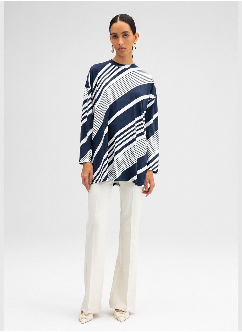 Touche - STRIPED KNIT TUNIC - Image 1