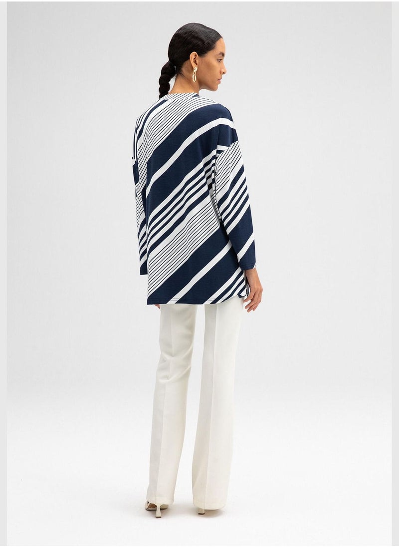 Touche - STRIPED KNIT TUNIC - Image 1