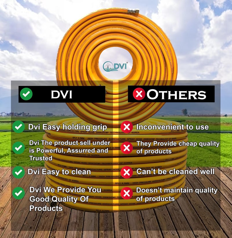 DVI 8.5MM 5 Layered Heavy Duty High pressure hose pipe for bike/car wash, gases, pesticides spray, water delivery, household cleaning (DVI (8.5MM) 15 MTR HOSE PIPE) - Image 3