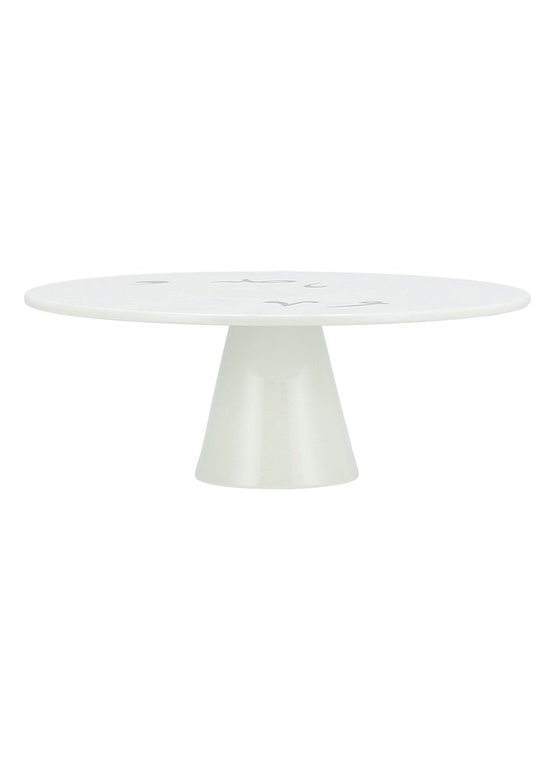 La Mesa Porcelain Cake Stand with Calligraphy 30 cm  - Image 1