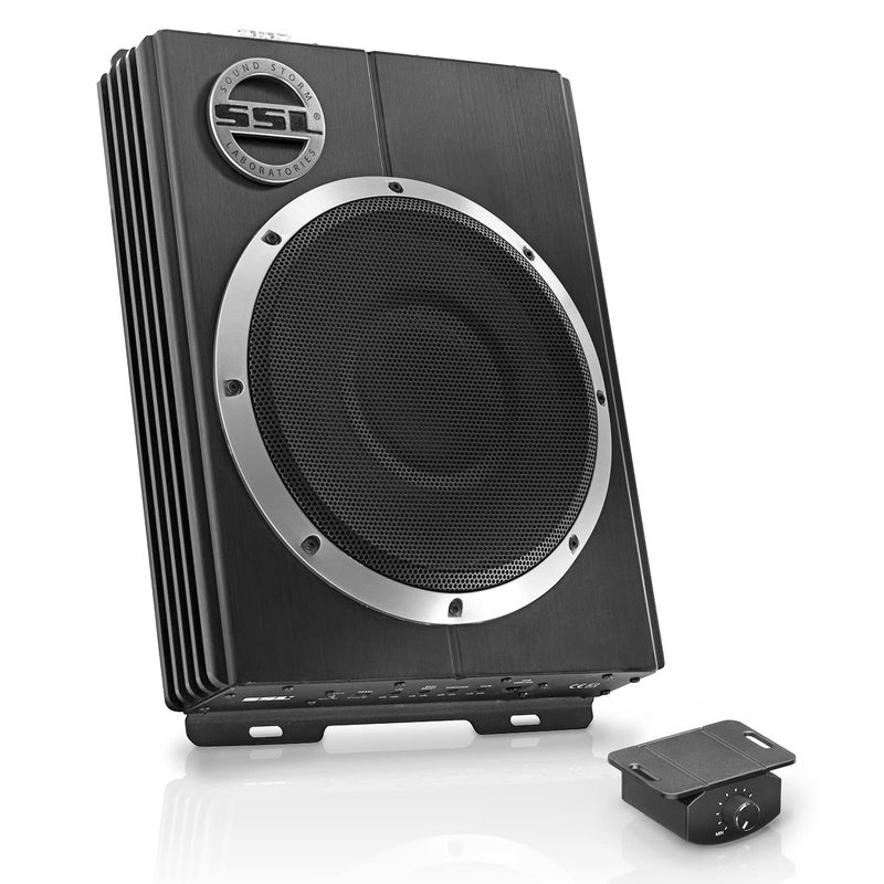 Sound Storm Laboratories LOPRO10 Powered Under Seat Car Subwoofer - 1200 Watts Max, Single 2.6 Ohm, Voice Coil, Built in Amp, Low Profile, Remote Subwoofer Control - Image 1