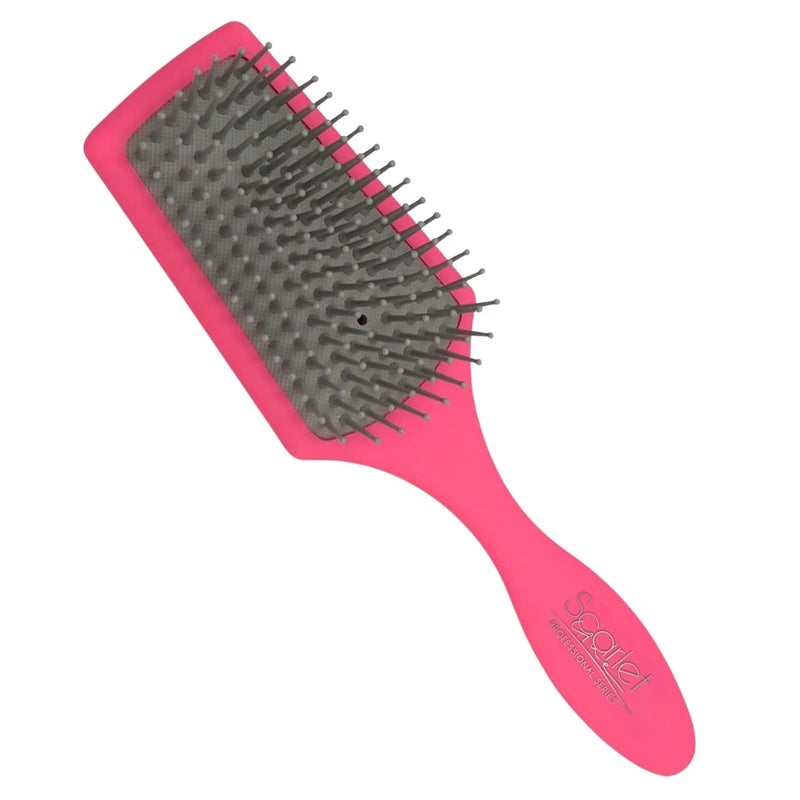 Scarlet Line Large Paddle Hair Brush with Plastic Handle Air Cushion Paddle Brush with Ball Tip Nylon Bristles Styling n StraighteningPink Color - Image 1