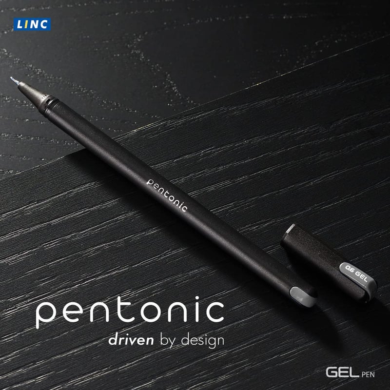 Pentonic 0.6 mm Gel Pen Blister Pack | Black Body | Blue & Black Ink | Set of 10 - Image 3
