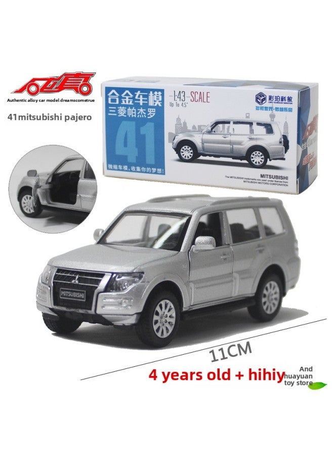 Cai Po Alloy Car Model Police Car Fire Truck Off-road Vehicle SUV Jeep Children's Toy Car-Color:67041 Mitsubishi Pajero
