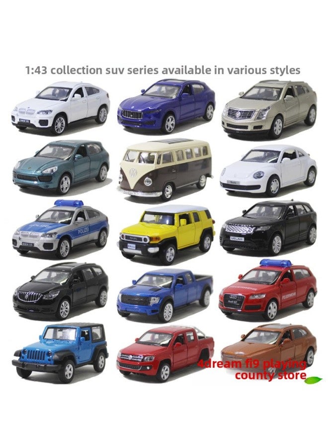 Cai Po Alloy Car Model Police Car Fire Truck Off-road Vehicle SUV Jeep Children's Toy Car-Color:67041 Mitsubishi Pajero