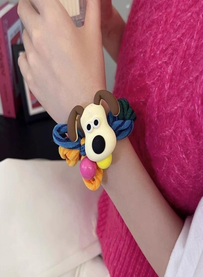 FICTIOUS Lovely Hair Ties for Girls - Colorful Elastic Hair Ties with Cute Cartoon Decoration, Hair Rope Hair Accessories for Children- 3 pc, Multi Color. - Image 2