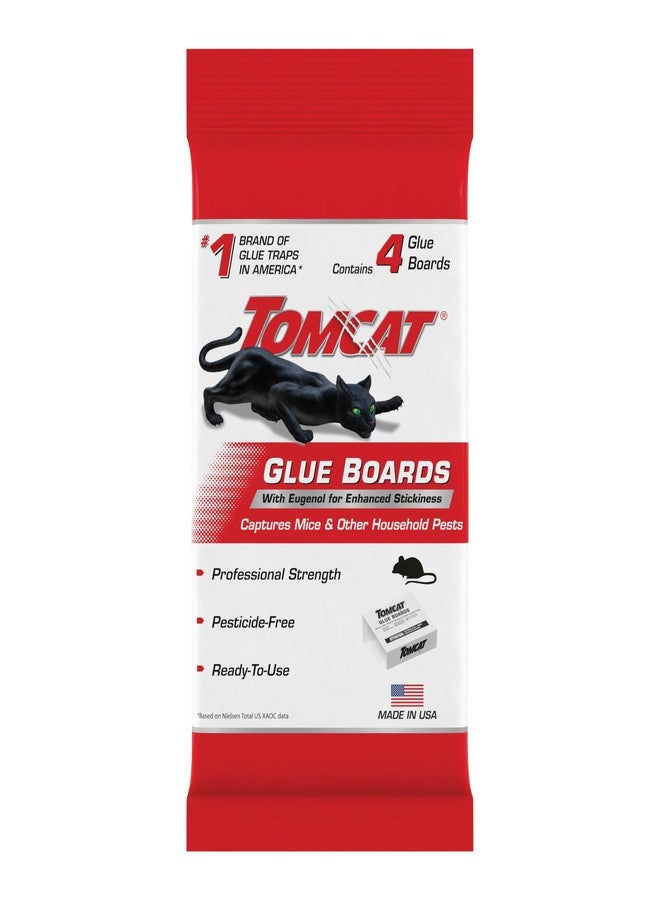 Tomcat Glue Boards with Eugenol for Enhanced Stickiness, 4 Glue Boards - Image 1