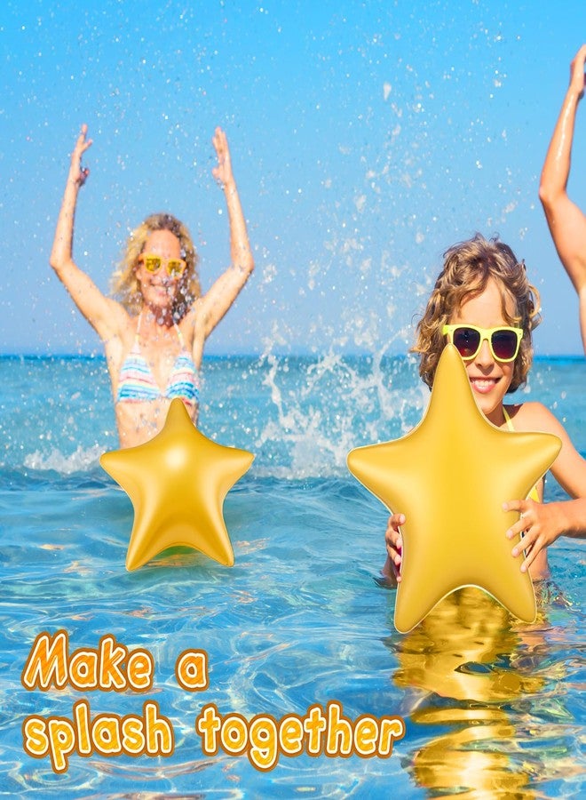 Lunmon 10 Pcs Gold Star Beach Balls 12 Inches Inflatable Star Shaped Beach Ball Floating Ball for Swimming Pool Favor Water Gender Reveal Wedding Party Prom(Stylish Style) - Image 4