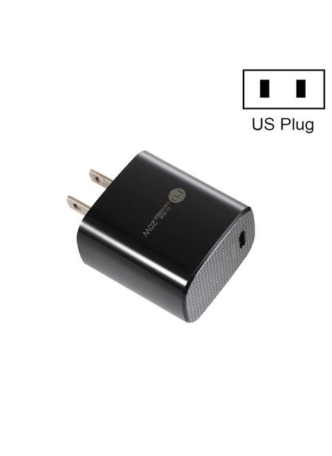 PD11 Mini Single Port PD3.0 USB-C / Type-C 20W Fast Charger for iPhone / iPad Series, US Plug(Black)