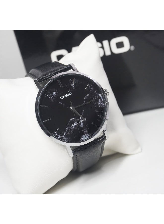 كاسيو ساعات كاسيو للرجال - حزام جلدي - MTP-VT01LM-1AUDF - Image 2