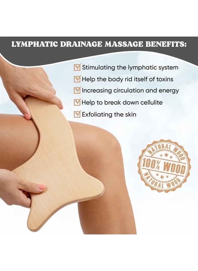 GustoGoods Lymphatic Drainage Paddle Wood & Dry Skin Brush are The only Two Items You Need for an Healthier Lymphatic Drainage System. Anti Cellulite Tools Lymphatic Drainage Tool with Body Brush 
