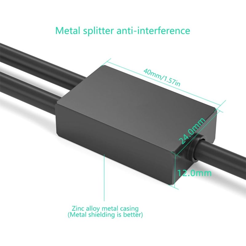 كابل محول صوتي ستيريو من XLR ذكر إلى 2 RCA أسود بطول 8 أمتار لمكبرات الصوت والشاشات - Image 5