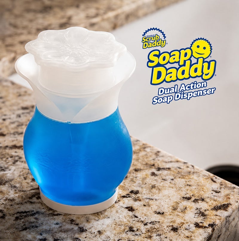 Scrub Daddy Soap Daddy Dual Action Soap Dispenser, Refillable Liquid Dish Soap Pump for Kitchen Sink, Top Press and Side Squeeze Soap Dispenser for Sponge and Cookware Cleaning - Image 2