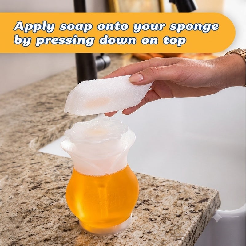 Scrub Daddy Soap Daddy Dual Action Soap Dispenser, Refillable Liquid Dish Soap Pump for Kitchen Sink, Top Press and Side Squeeze Soap Dispenser for Sponge and Cookware Cleaning - Image 5