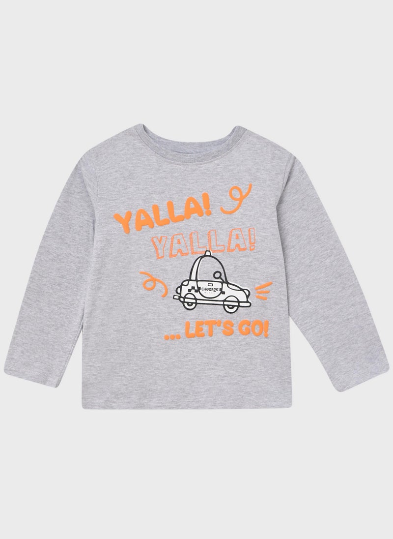 Cheekee Munkee Kids Graphic Crew Neck T-Shirt - Image 1