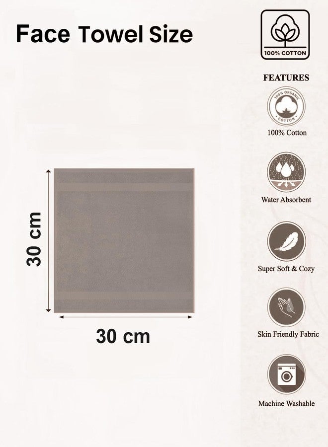 Tee Projekt Cotton Face Towels Set of 2, Ultra Soft & Quick Dry, Premium 480 GSM Small Towels for Face & Daily Use, 30 x 30 cm, Nature Lux - Image 3