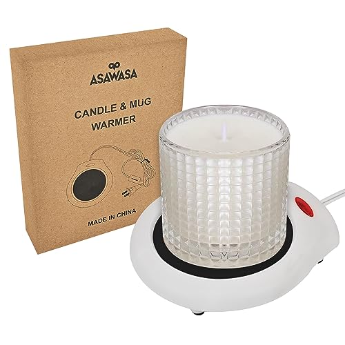 ASAWASA Candle Warmer for Large Jar, Coffee Mug Warmers, Safely Releases Scents Without a Flame, Melt The Candle Quickly, Enjoy Your Warm Coffee Tea. Gifts for Festival Birthday Women Men Mom Dad - Image 1