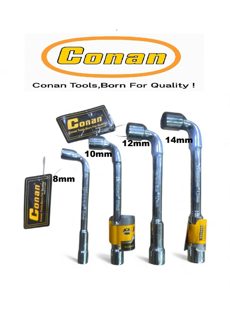 Conan 4 Pieces – CONAN Professional L-Shape Wrench Set – 8mm + 10mm + 12mm + 14mm – Hardened Carbon Steel – High Torque & Rust-Resistant – Models 10005762 / 10005763 / 10005764 / 10005766 - Image 1