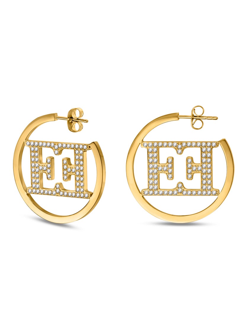 ESCADA Estelle Gold Plated Earring For Women With Escada Logo  - Image 3