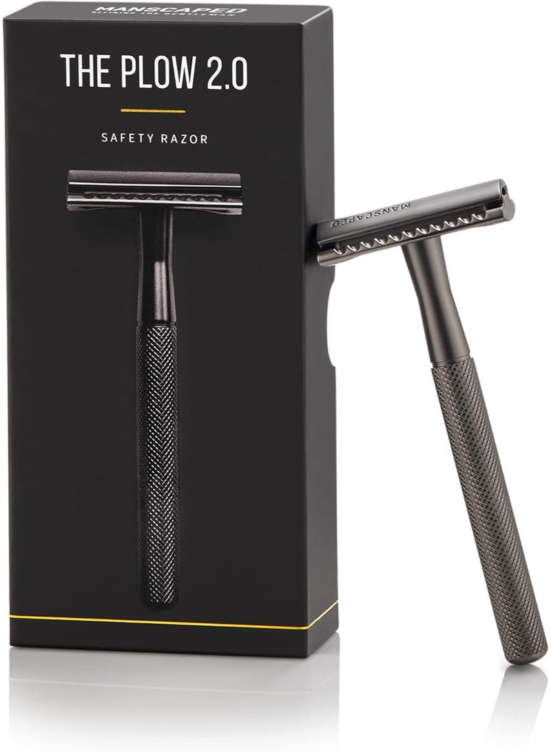manscaped Refining The Gentleman Plow 2.0 Premium Hygienic Single Blade Double-Edged Safety Razor - Image 1