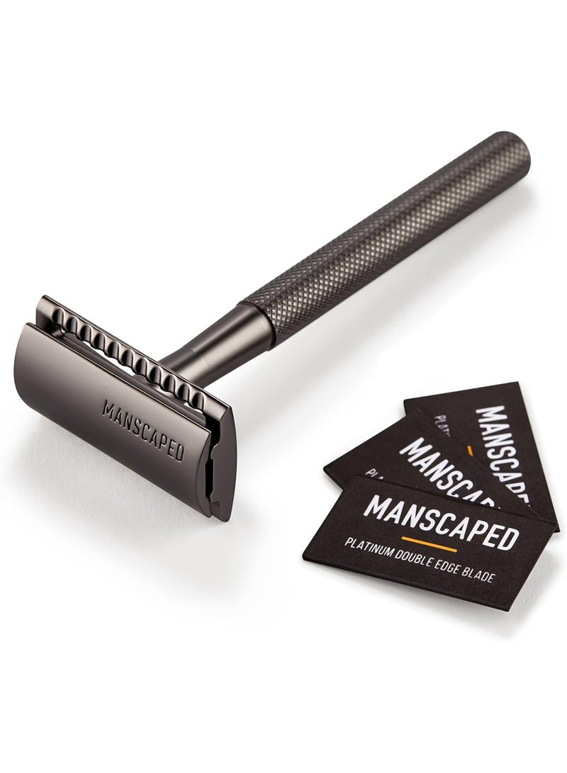manscaped Refining The Gentleman Plow 2.0 Premium Hygienic Single Blade Double-Edged Safety Razor - Image 2