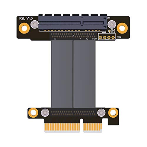 ADT-LINK PCIe 3.0 x4 Extension Cable 32G/BPS PCI Express 4X Graphic SSD RAID Extender Conversion Riser Card Vertical 90 R22SL(5CM) - Image 1