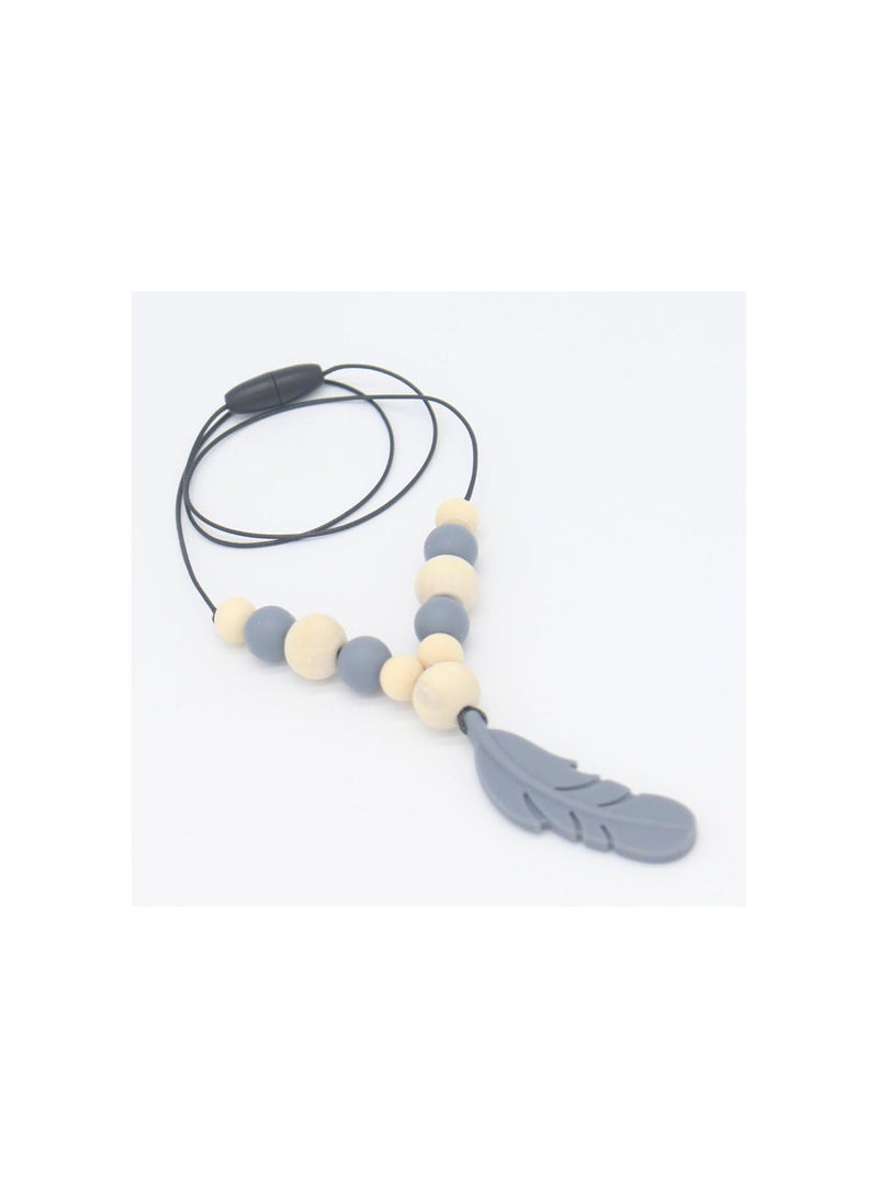 GGOOT Silicone Teething Necklace Nursing Necklace Beads Baby Teether Necklace for Mom Wear (Dark Blue) - Image 3
