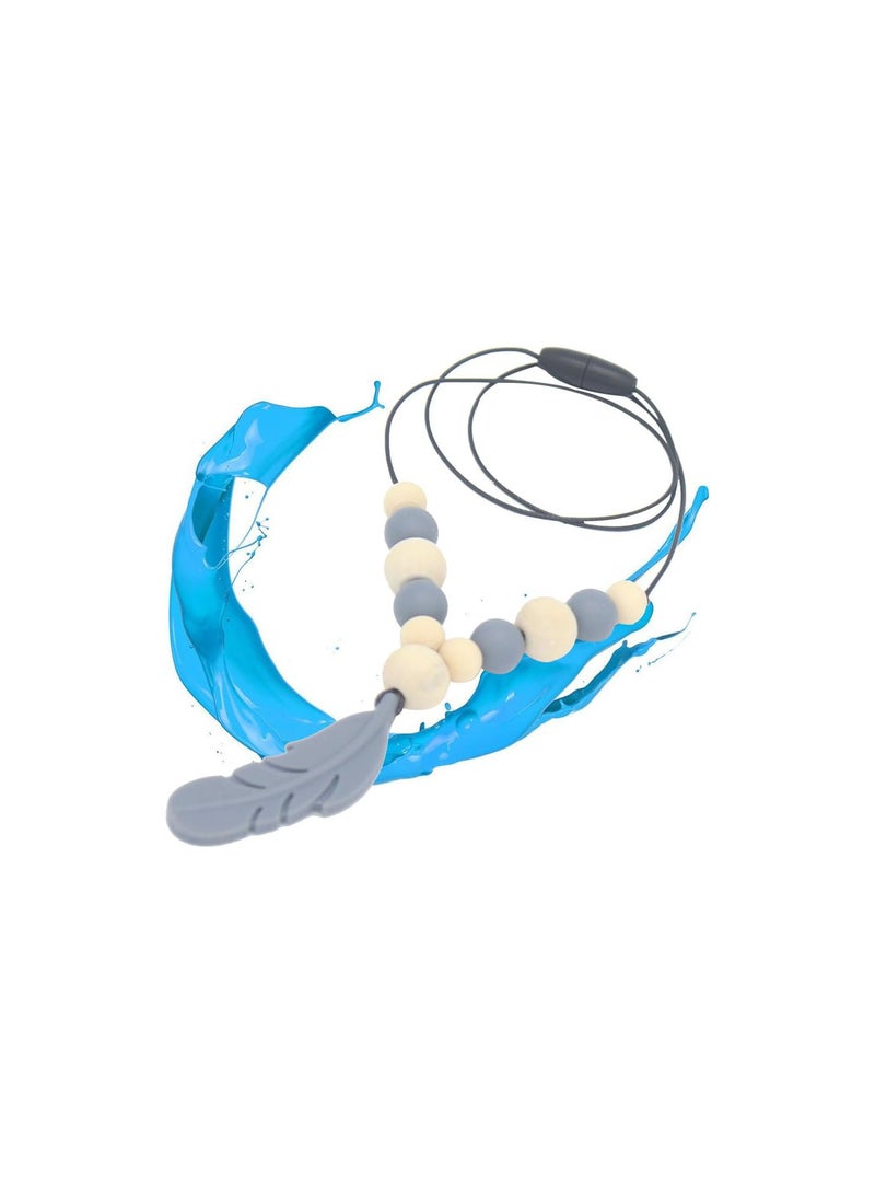 GGOOT Silicone Teething Necklace Nursing Necklace Beads Baby Teether Necklace for Mom Wear (Dark Blue) - Image 4